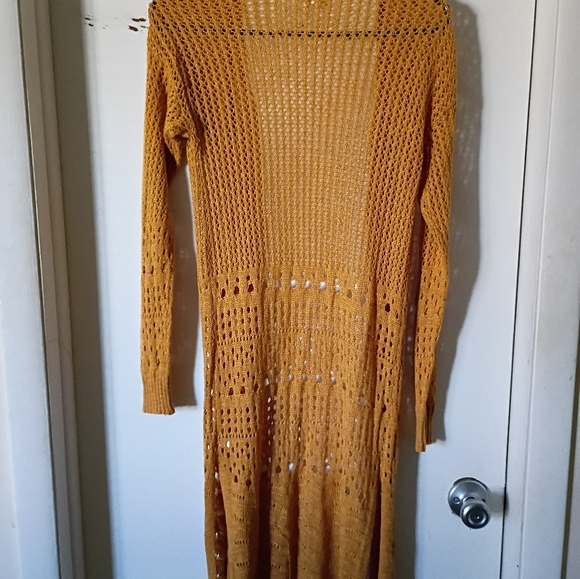 Moral Fiber Golden Open-Knit Cardigan - Picture 2 of 5